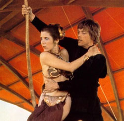 Rescue of Princess Leia Slave Girl by Luke Skywalker in Star Wars: Return Of The Jedi